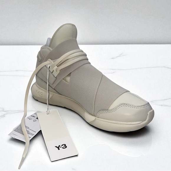 Adidas Y-3 Cream High-Top Sneakers - Picture 1 of 6